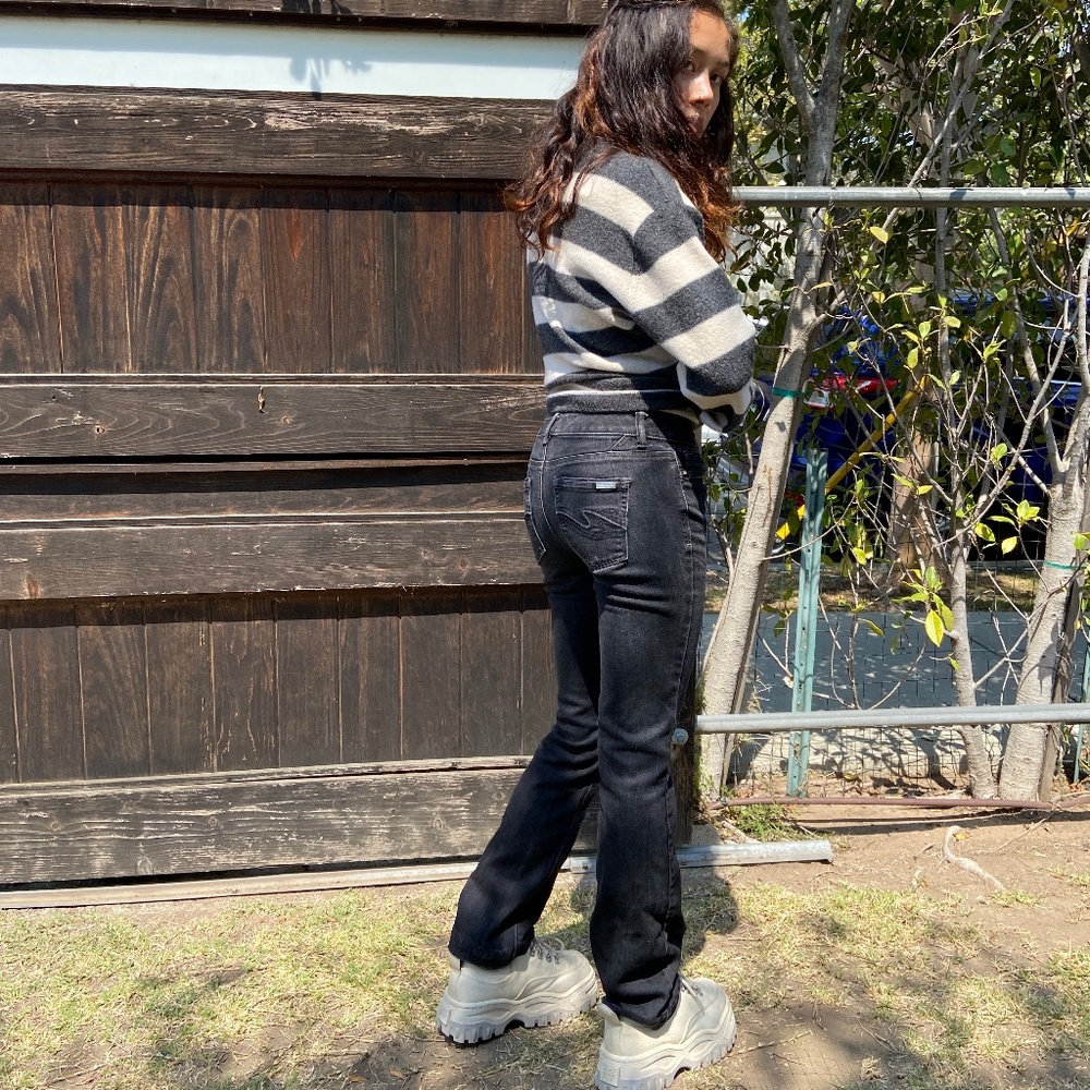 Black/Grey Flare Jeans